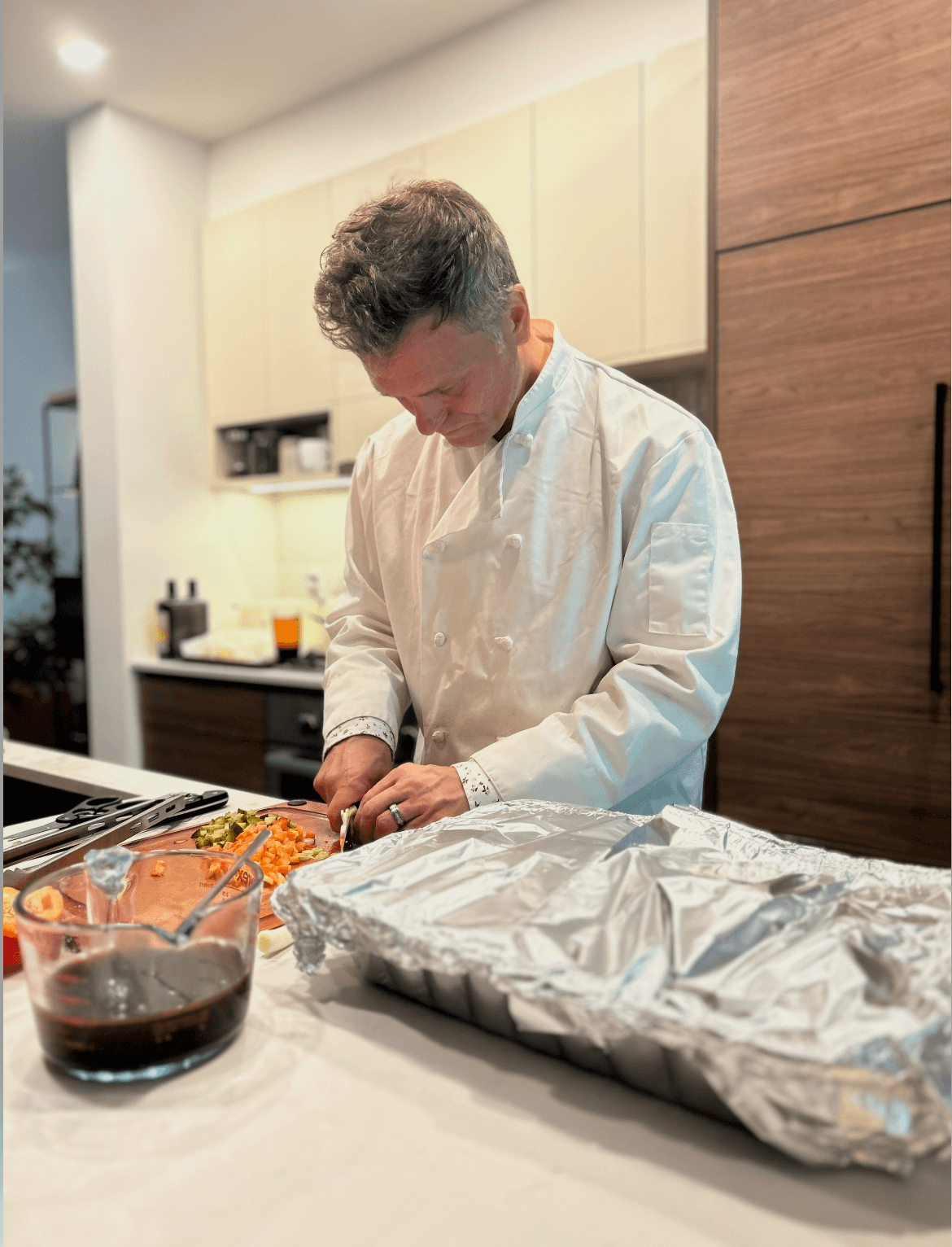 David cooking at home